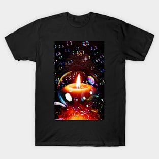 candle in bubbles T-Shirt